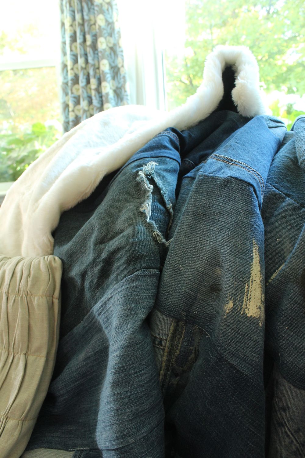DIY Denim Fur Throw Project