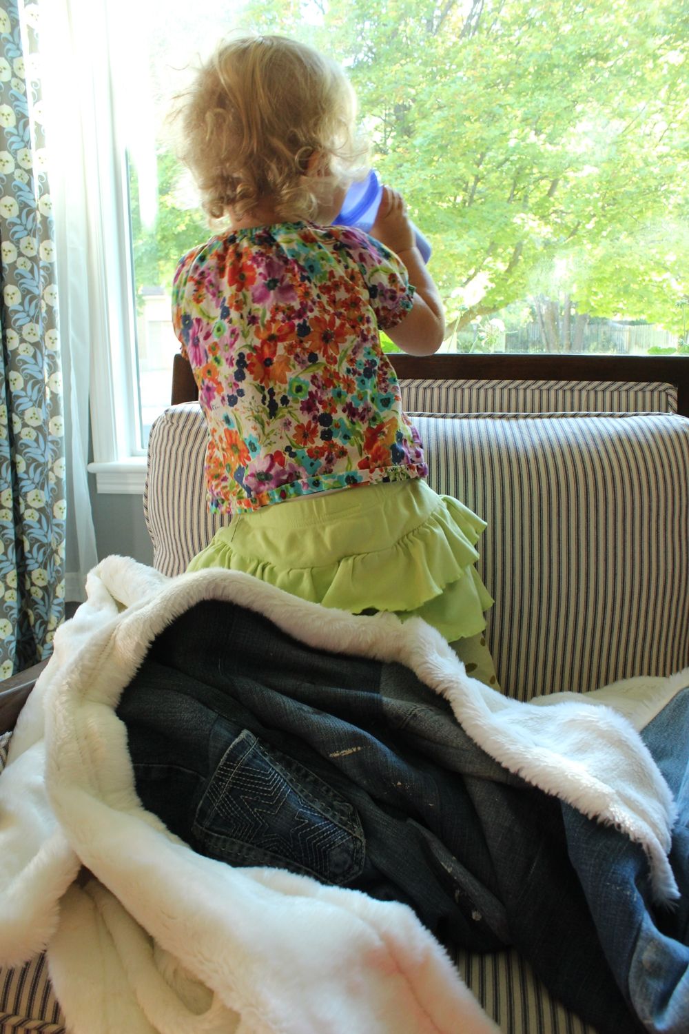 DIY Denim Fur Throw durable