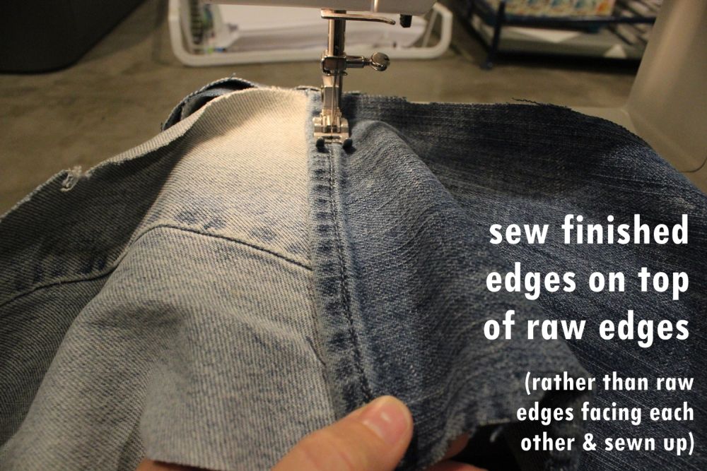 DIY Denim Fur Throw - raw edges