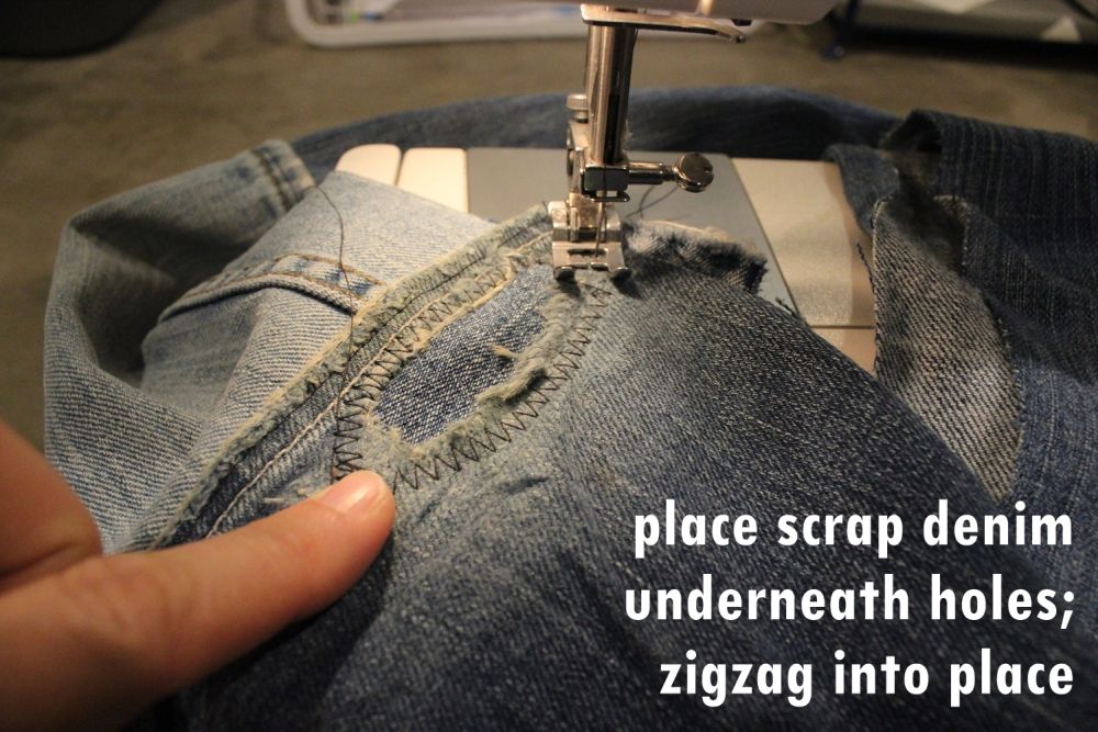 DIY Denim Fur Throw - scrap of denim