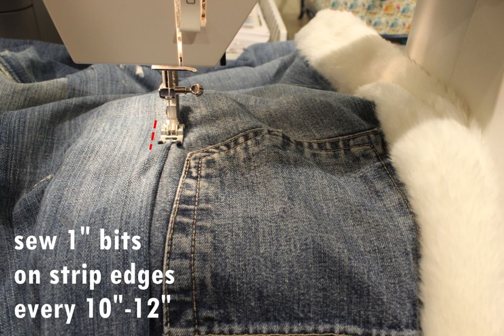 DIY Denim Fur Throw -sew