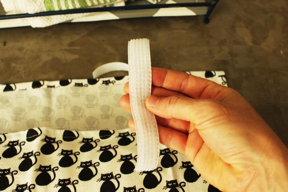 DIY Dish Towel Pillow with Velcro Closure