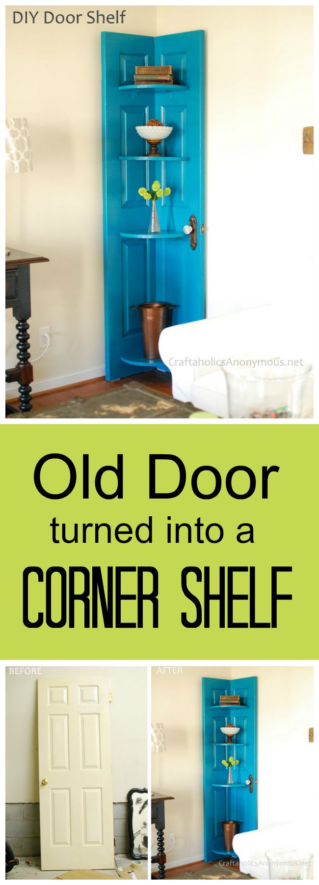 DIY Door Corner Shelf