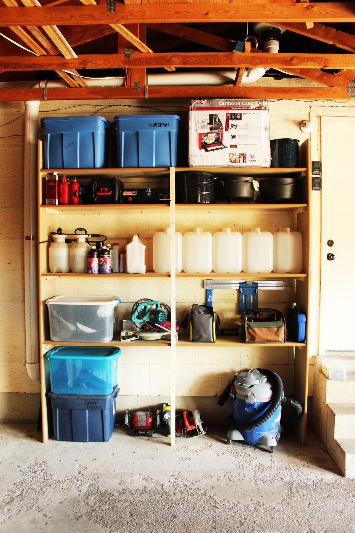 DIY Easy Built in Shelves Garage organization