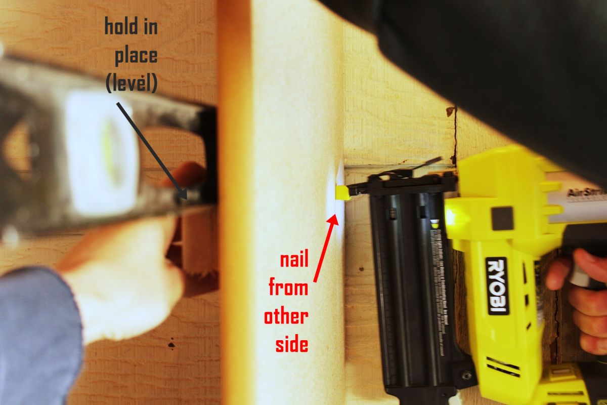 DIY Easy Built in Shelves Using the extending horizontal chalk line