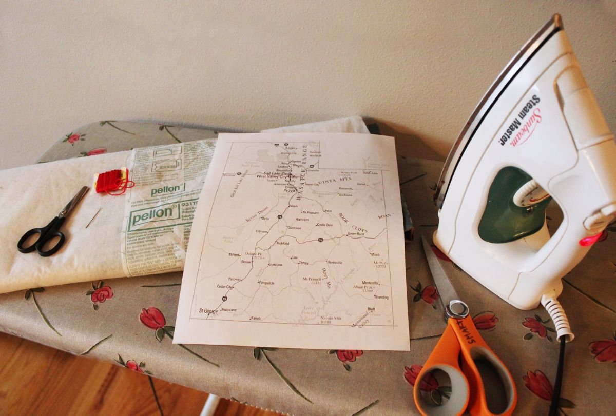 DIY Embroidered Map - Materials