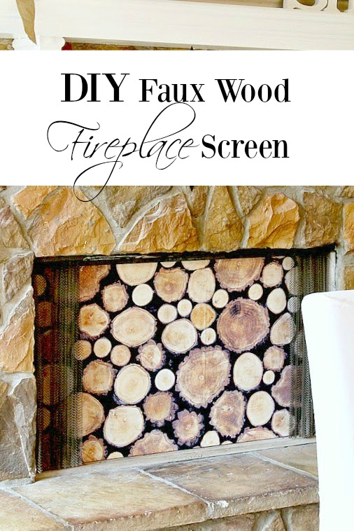 DIY Faux Wood Fireplace Screen