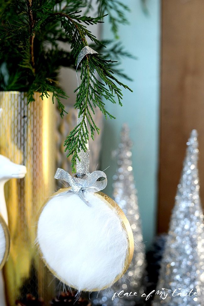 DIY Faxu Fur Christmas Tree Ornaments