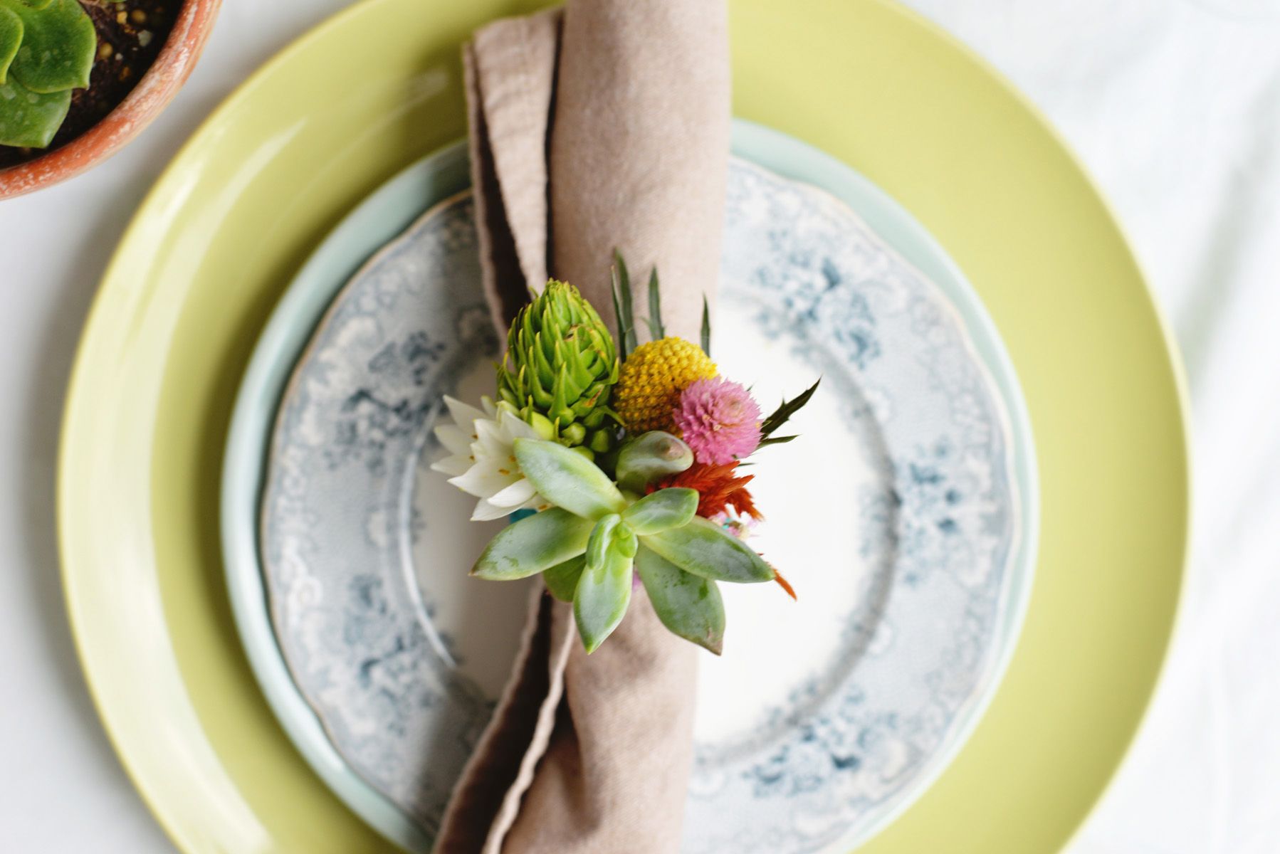 DIY Floral Napkin Rings Closer