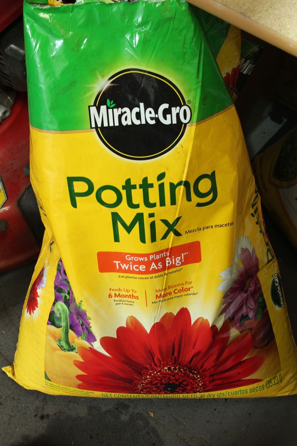 DIY Flower Bed Starts- potting mix