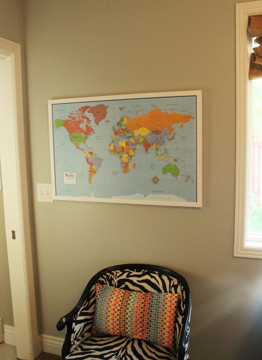 DIY Framed Map Corkboard Project