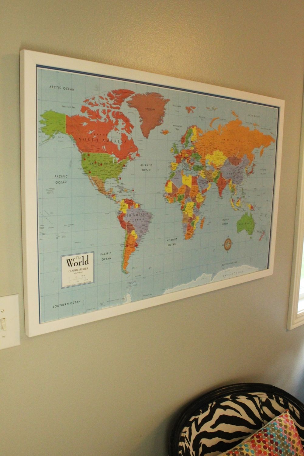 DIY Framed Map Corkboard - Wall