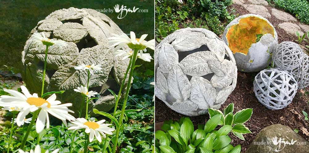 DIY Gigantic Concrete Leaf Orb