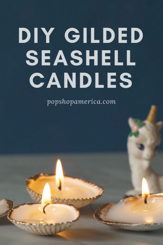 DIY Gilded Seashell Candles
