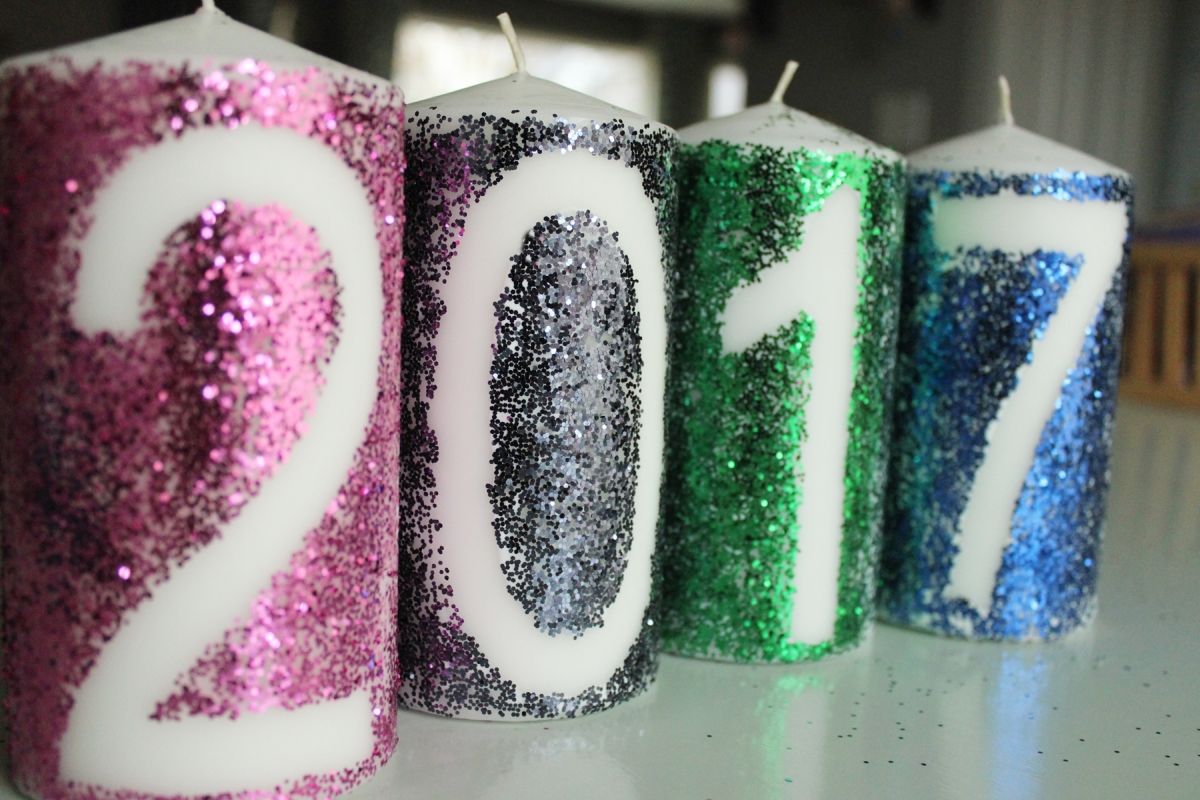 DIY Glitter Candles Craft