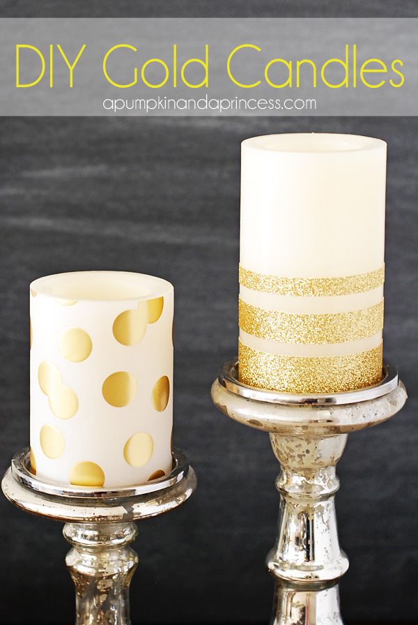 DIY Gold Candles