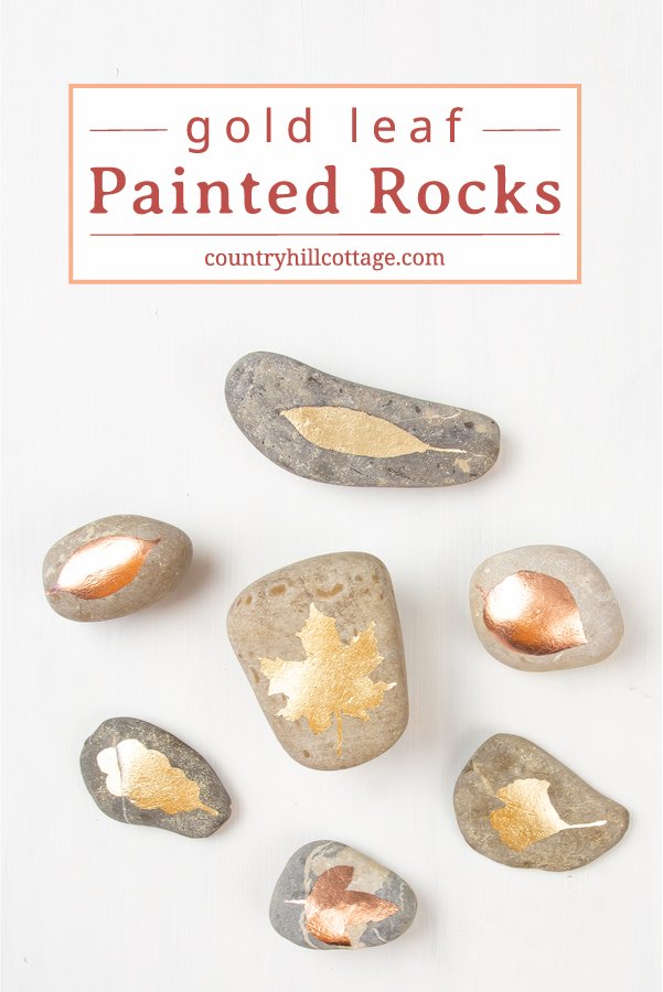 DIY Gold Leaf Painted Rocks