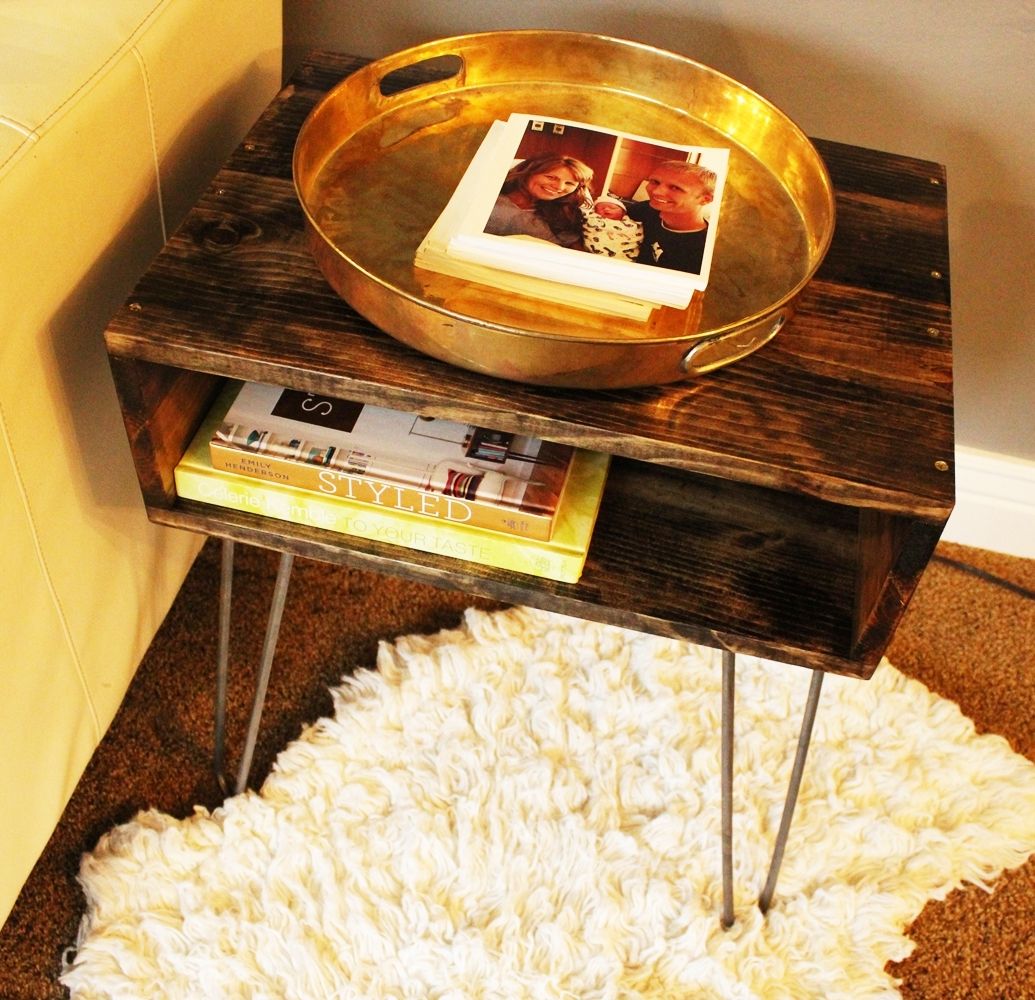 DIY Hairpin Leg Side Table - Lower Shelf