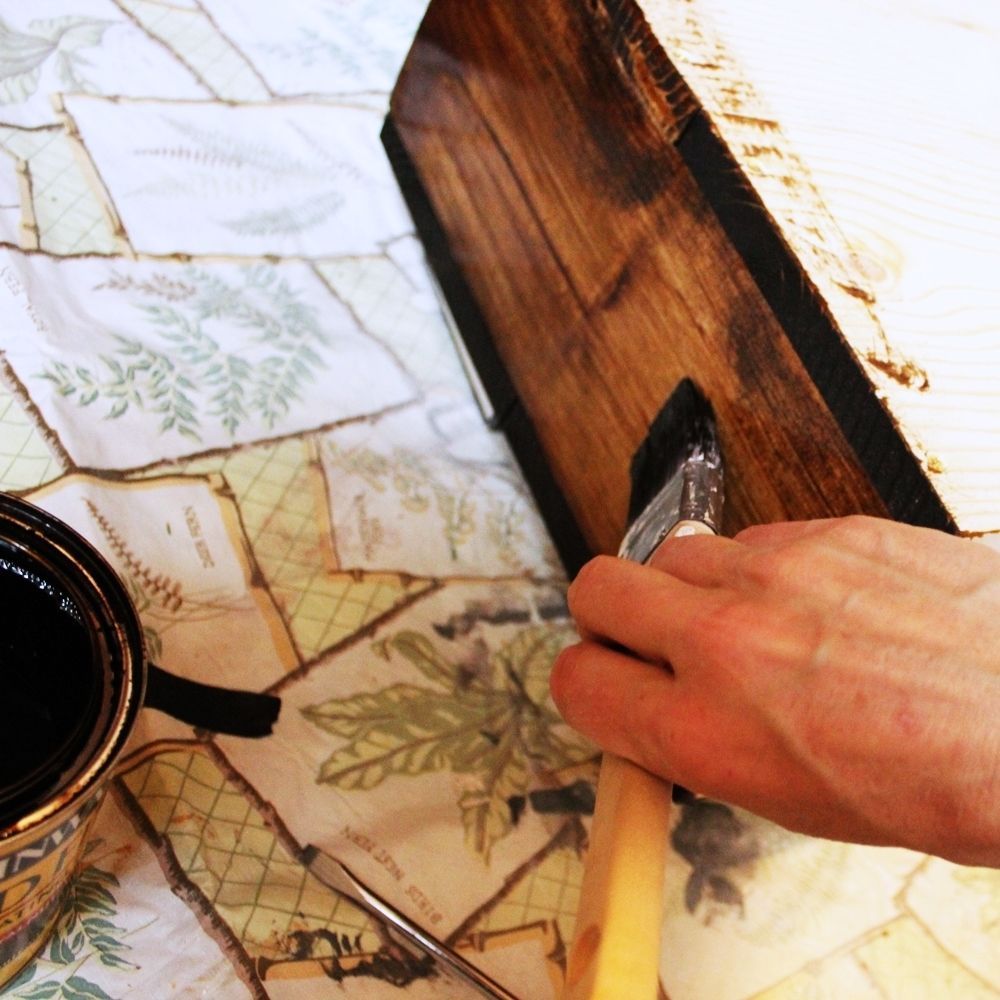 DIY Hairpin Leg Side Table - Wood Stain