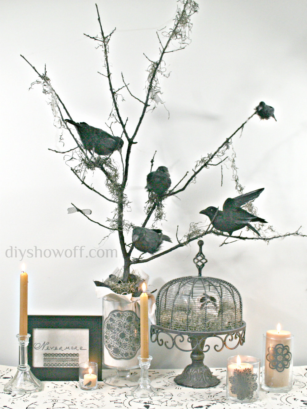 DIY Halloween Nevermore Tree