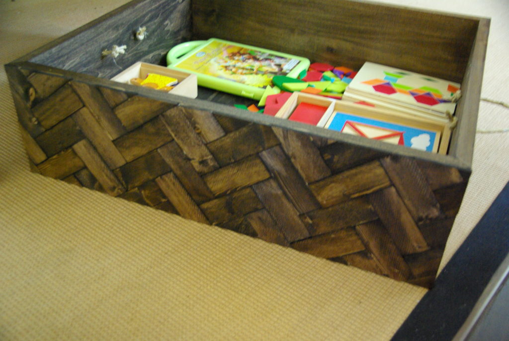 DIY Herringbone Box storage 1024x685