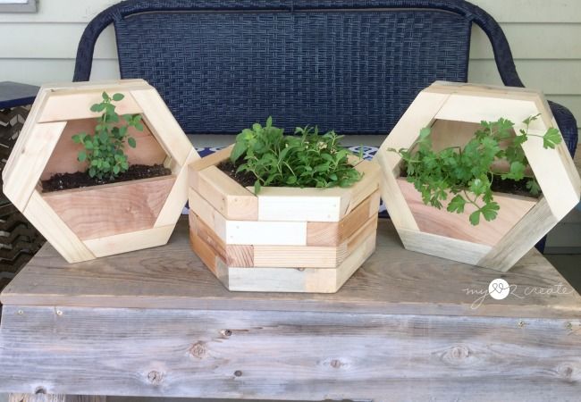 Hanging Wooden Planters