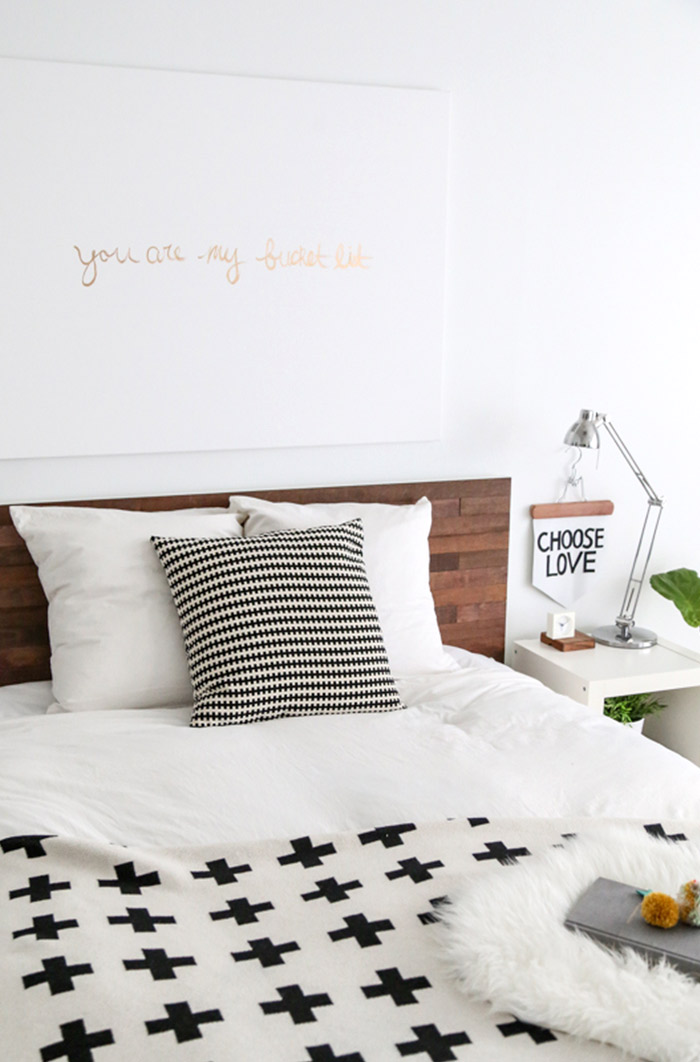 DIY IKEA hack headboard