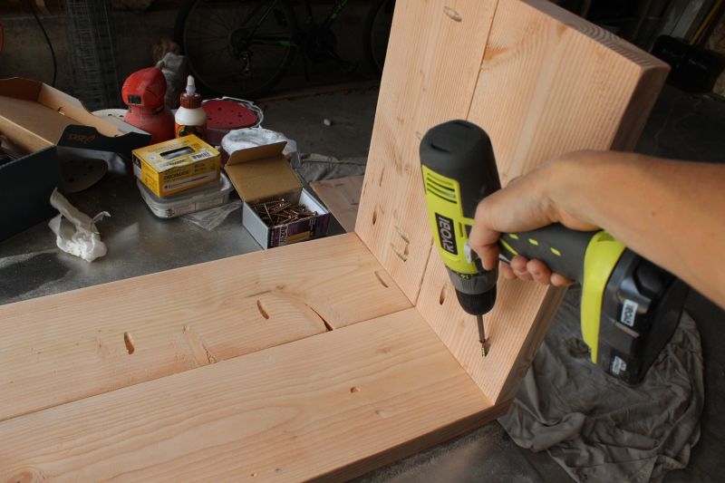 DIY Industrial Bench-install the legs