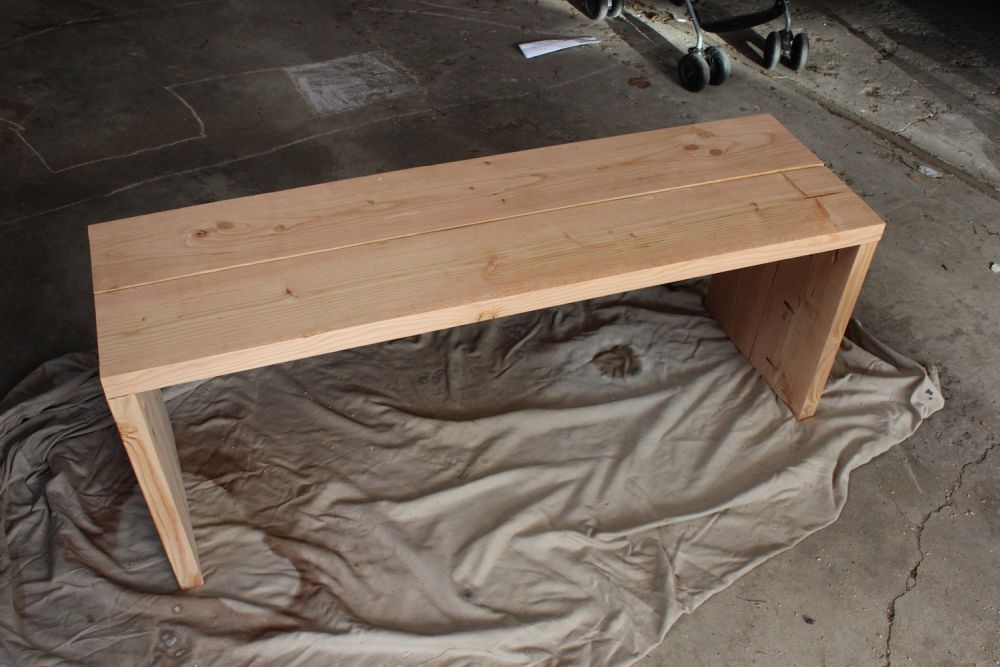 DIY Industrial Bench - only wood