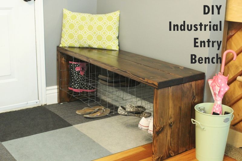 DIY Industrial Entry Shoe Bench