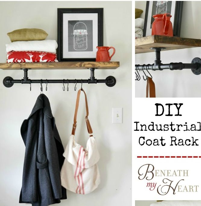 DIY Industrial Coat Rack design