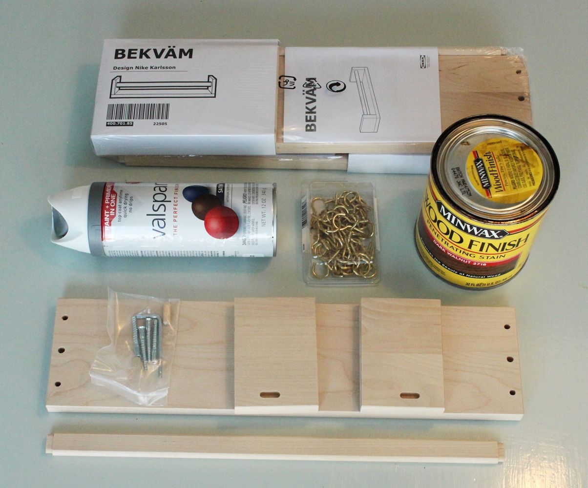 DIY Jewelry Holder out of Spice Rack - Materials