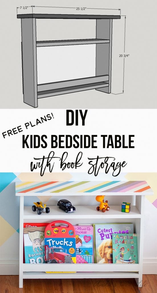 DIY Kids Bedside Table with Book Storage