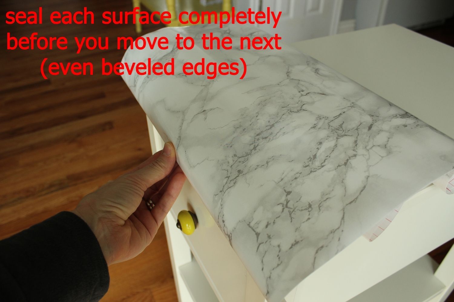 DIY Marble Contact Paper - fold the paper