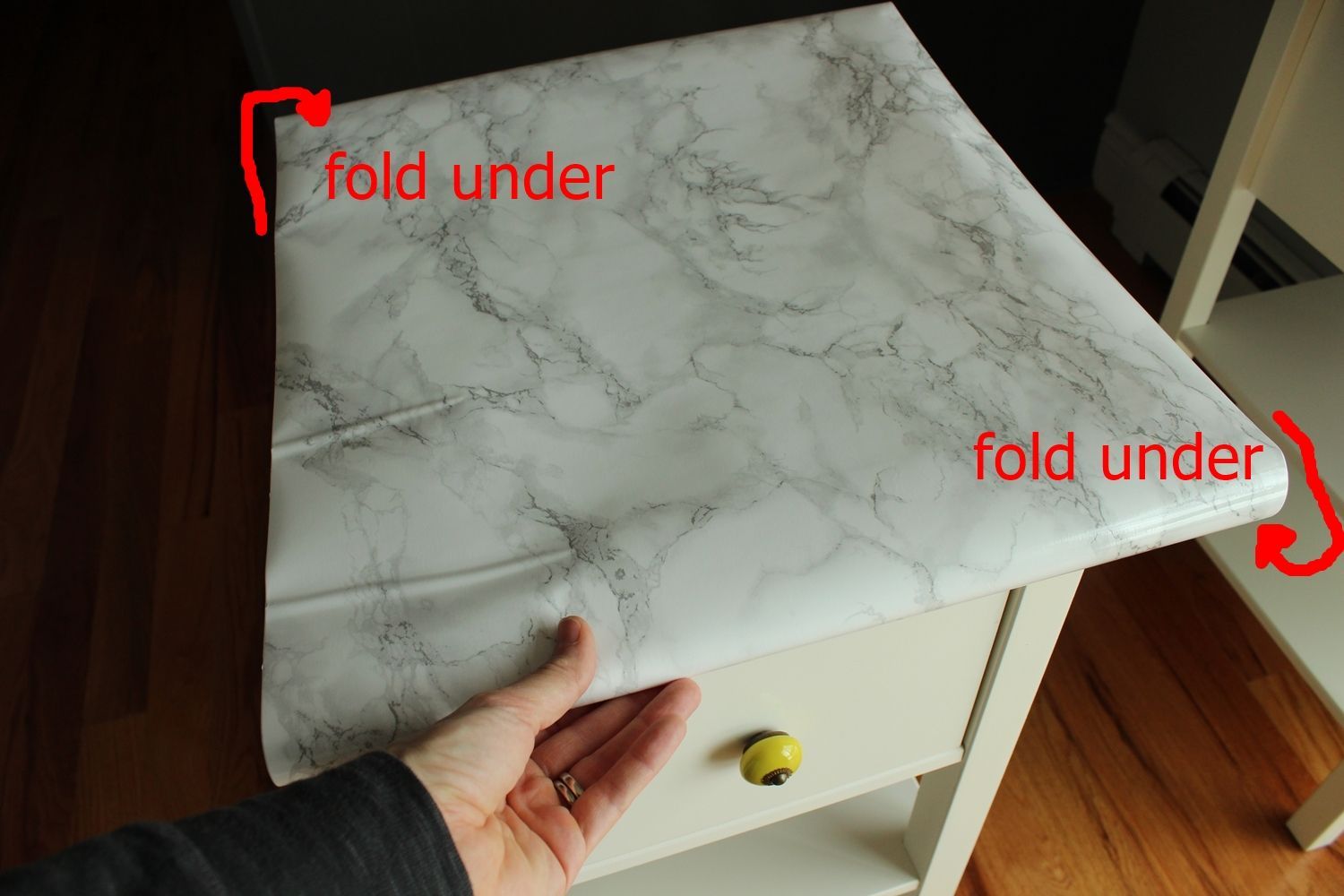 DIY Marble Contact Paper - measuring tape