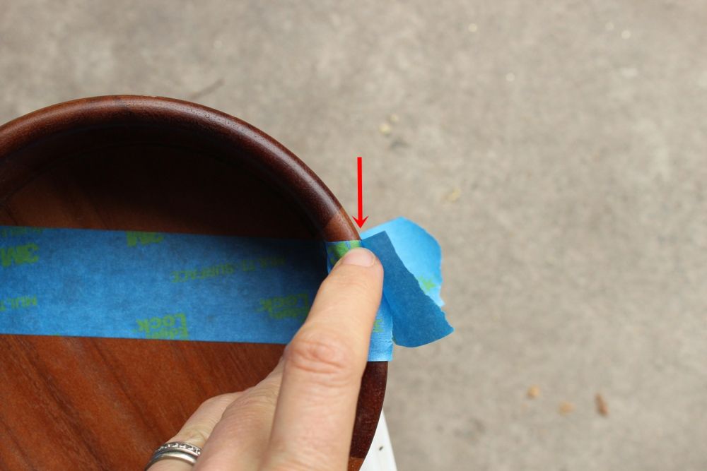 DIY Metal Wood Bowls - another section of tape