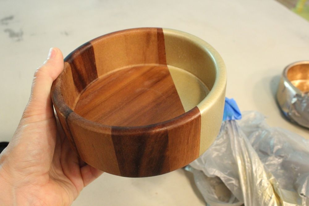 DIY Metal Wood Bowls - crisp line