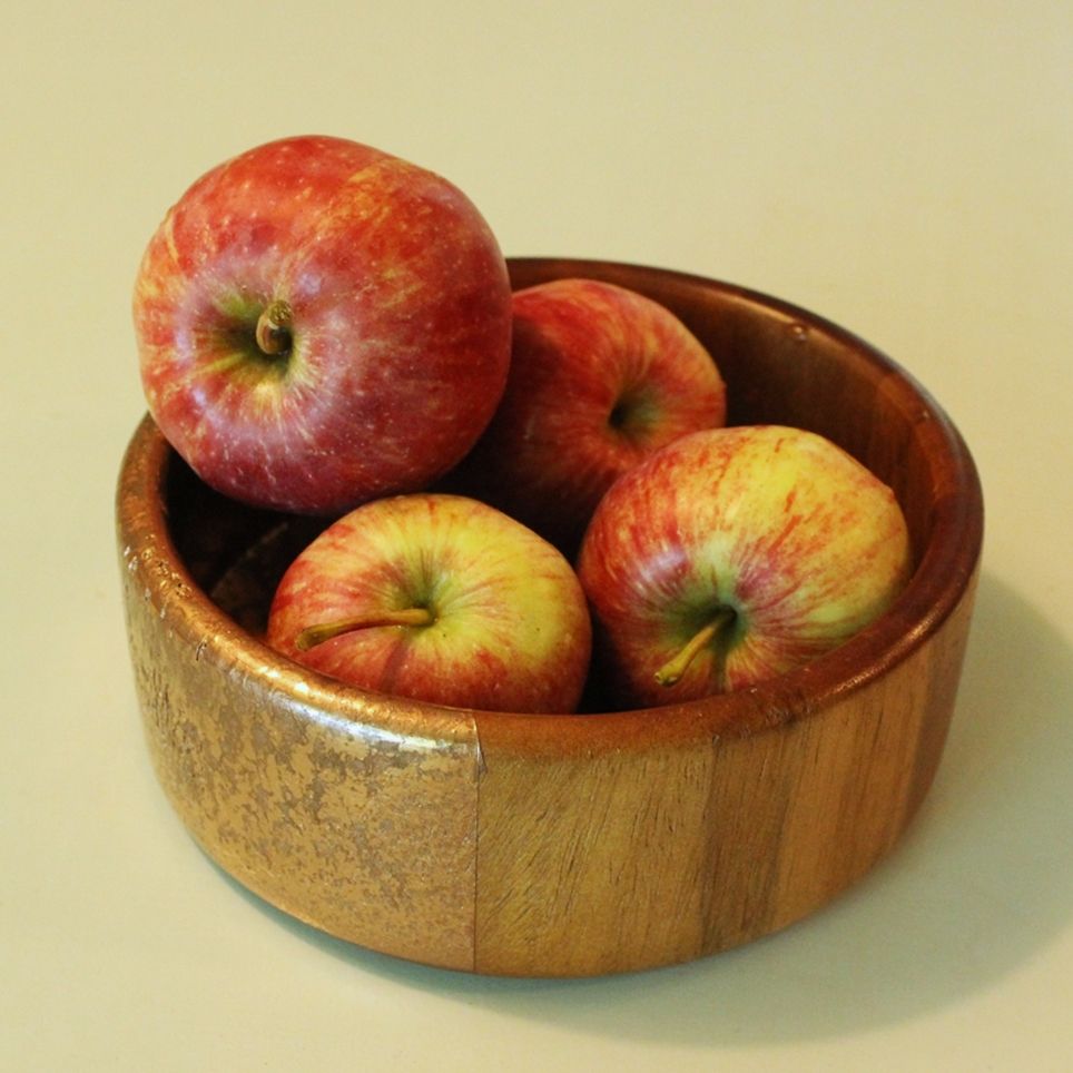 DIY Metal Wood Bowls - storage apple