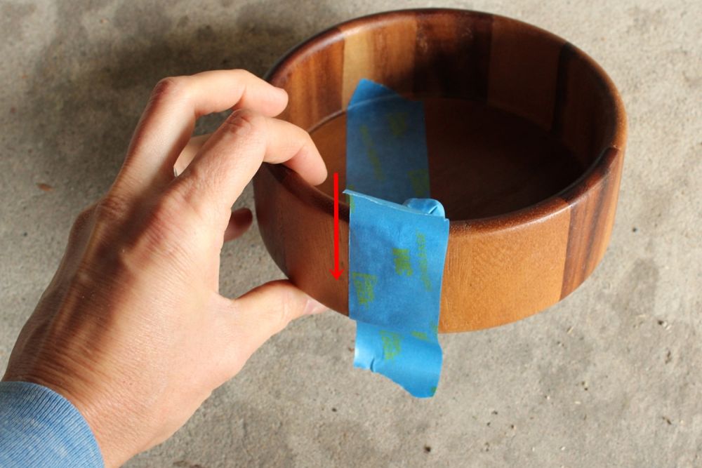 DIY Metal Wood Bowls - tape down