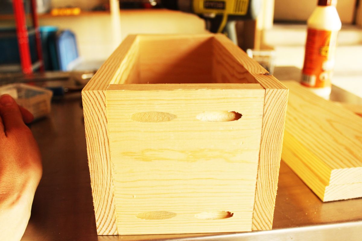 DIY Modern Wooden Dresser Place the pocket holes outward