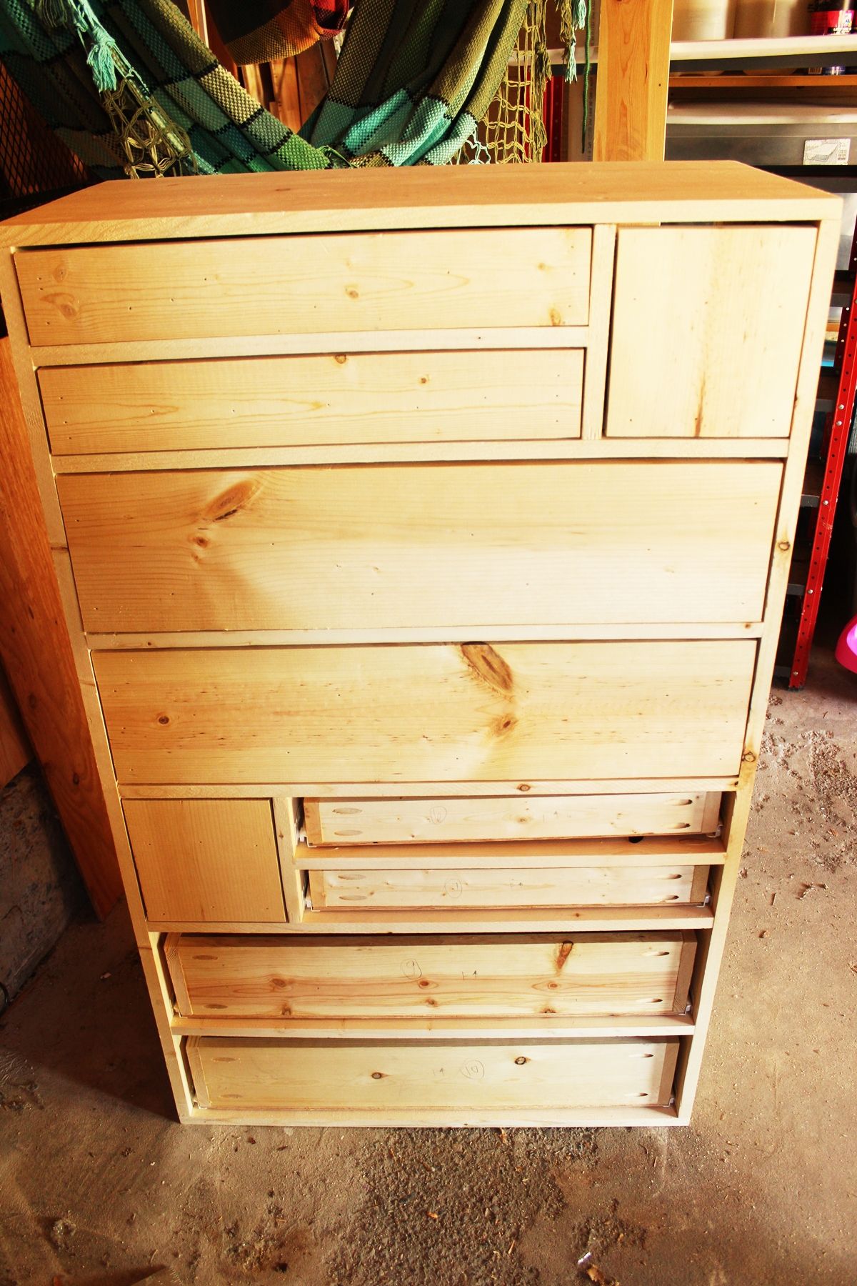 DIY Modern Wooden Dresser Slide back into its slot