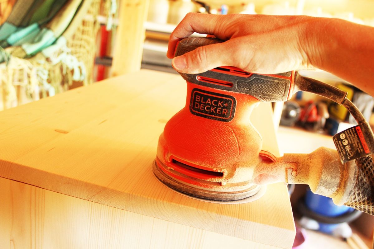 DIY Modern Wooden Dresser fine grit sandpaper