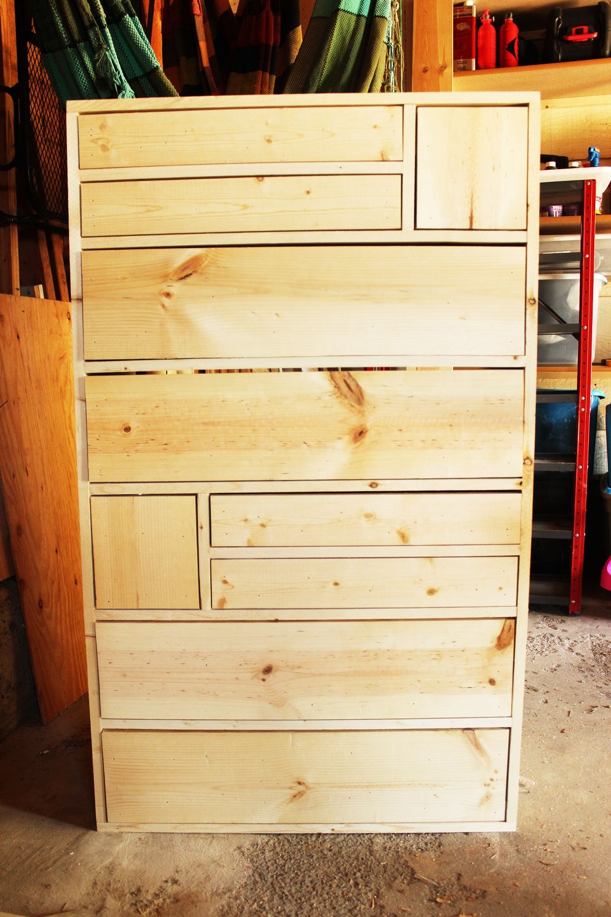 DIY Modern Wooden Dresser how the faces create a flat surface