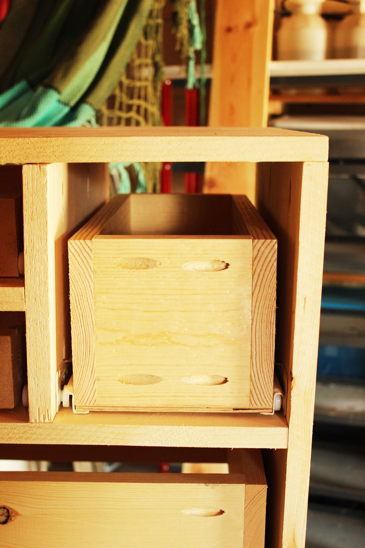 DIY Modern Wooden Dresser right side of the drawer itself