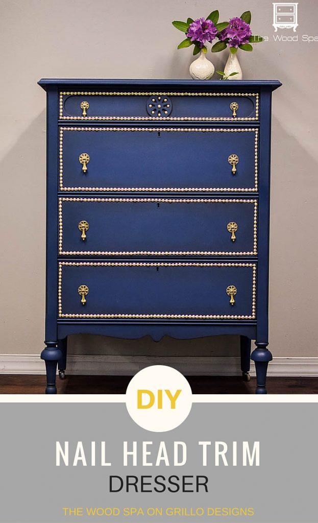 DIY Nailhead Trim Chest of Drawers