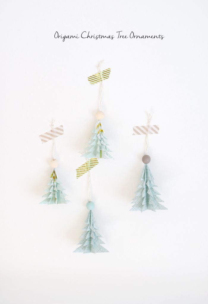 DIY Origami Christmas Tree Ornaments