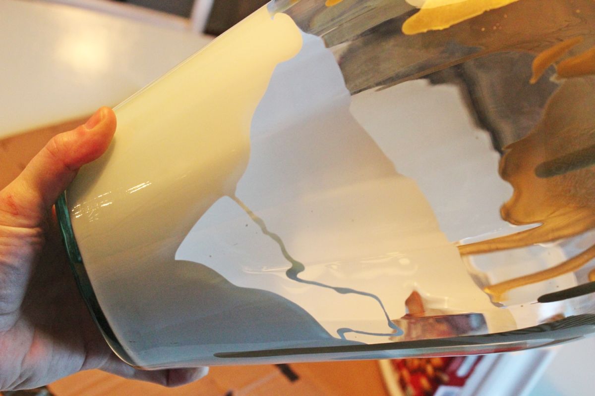 DIY Paint Drip Milk Vase