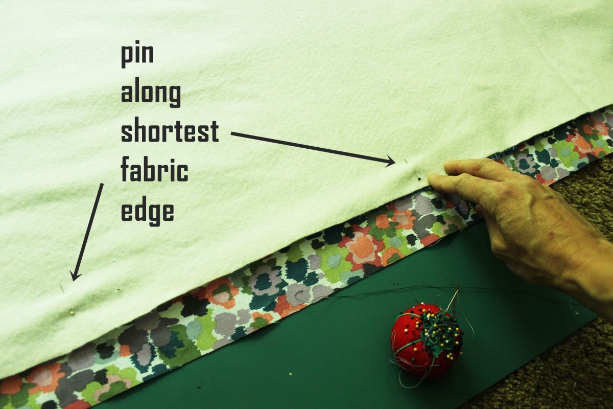 DIY Reversible Summer Quilt Pull all edges and corners taut