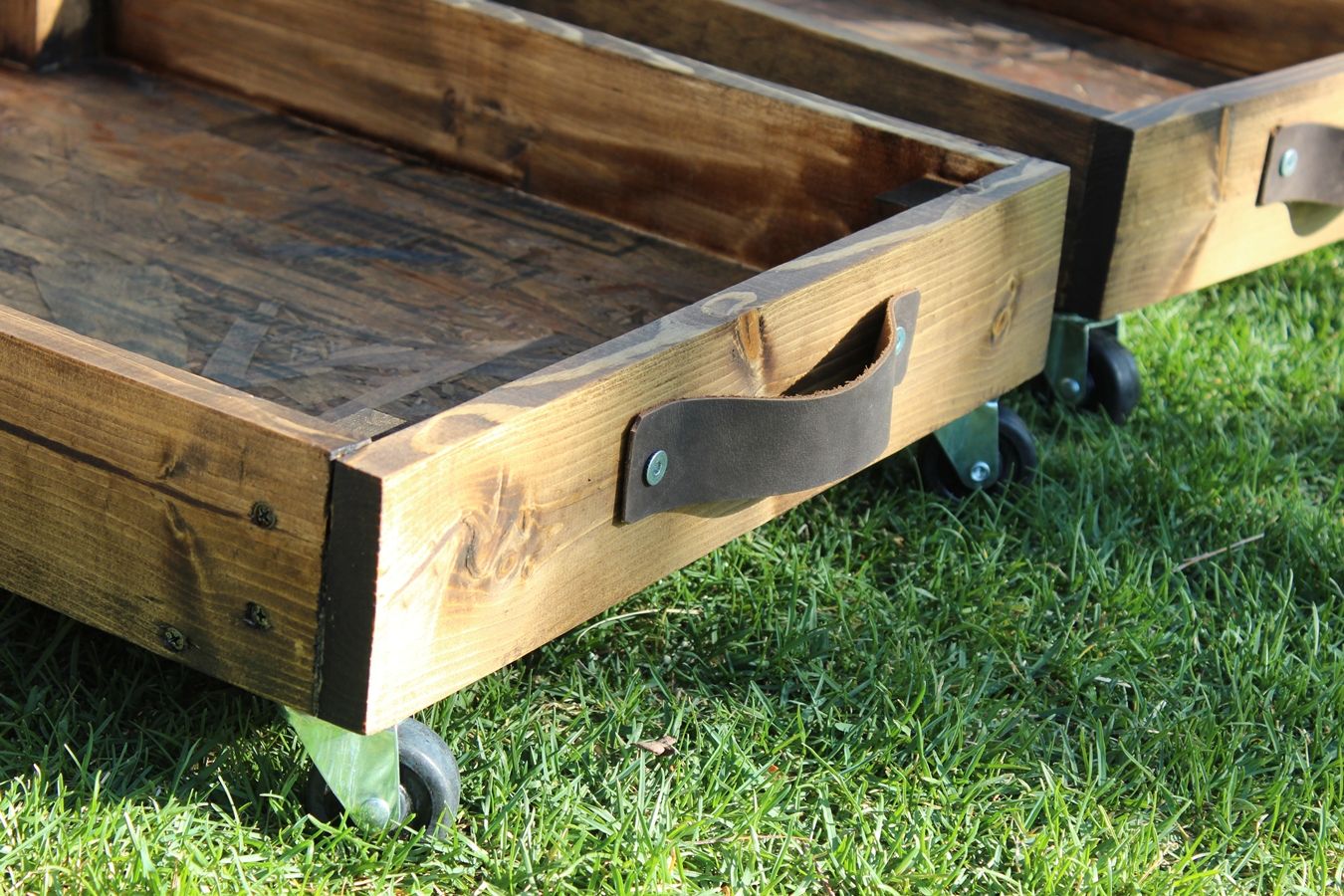 DIY Rolling Storage Cart On The Grass