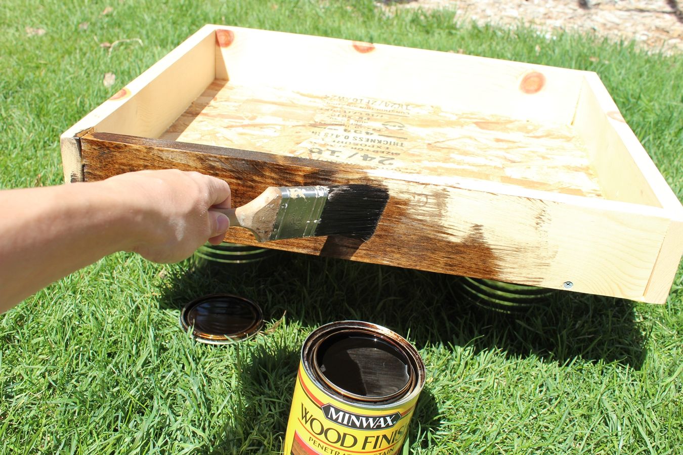 DIY Rolling Storage Cart brush